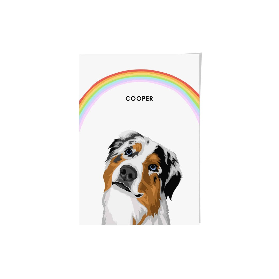 Crown and Paw - Framed Poster Modern Pet Portrait - One Pet 8" x 10" / Unframed / Rainbow