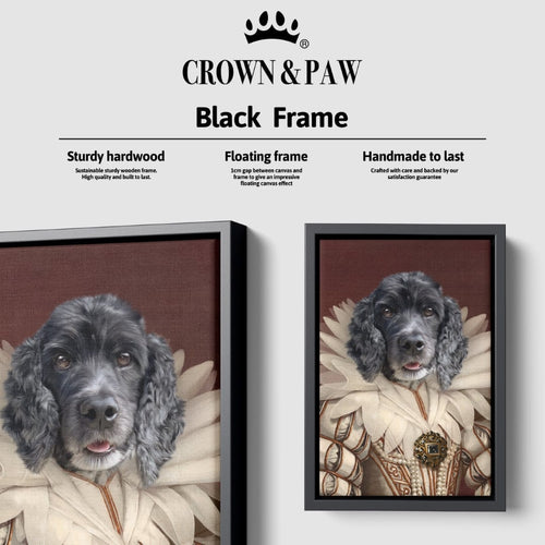 Crown and Paw - Canvas The Queen - Custom Pet Canvas 8" x 10" / Black