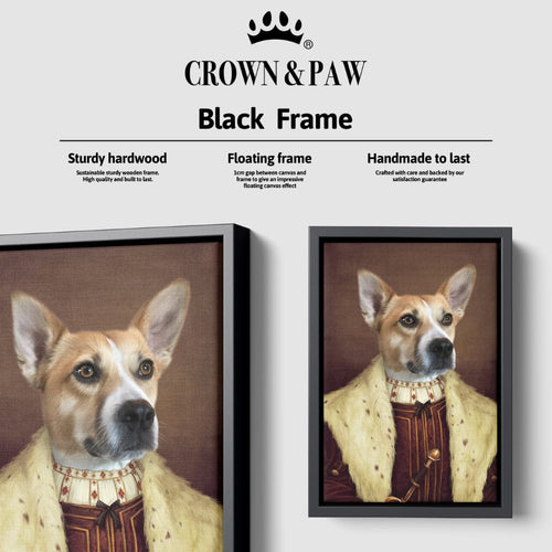 Crown and Paw - Canvas The Young King - Custom Pet Canvas 8" x 10" / Black