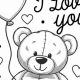 Cute Teddy Bear Valentine Coloring Pages for Kids | Teddy Information – Everything You Need to Know About Teddy Bears