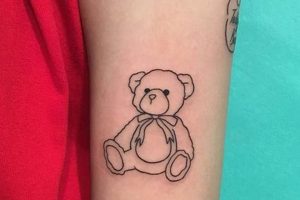 Cute Teddy Bear Outline Tattoo Ideas & Designs | Teddy Information – Everything You Need to Know About Teddy Bears